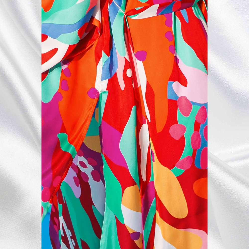 Colorful Abstract Kimono Robe - Picture 5 of 5